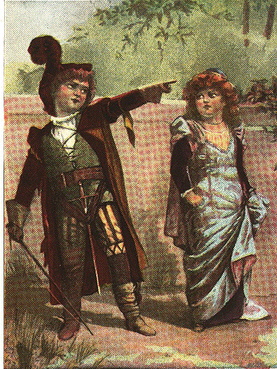 Illustration of PETRUCHIO AND KATHERINE from Shakespeare's Taming of the Shrew